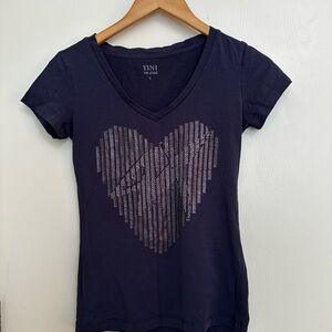 Blue Fitted Graphic Short Sleeve Tee